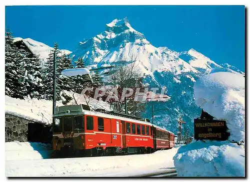 Moderne Karte Luzern-Stans-Engelberg-Bahn Mit Halmen