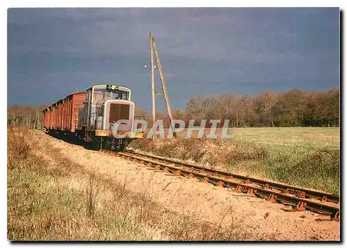 Moderne Karte Entre la GAUTERIE et VALENCY (36)  Ligne du blanc � argent. Trainde marchandise n 301 Le 7 avril