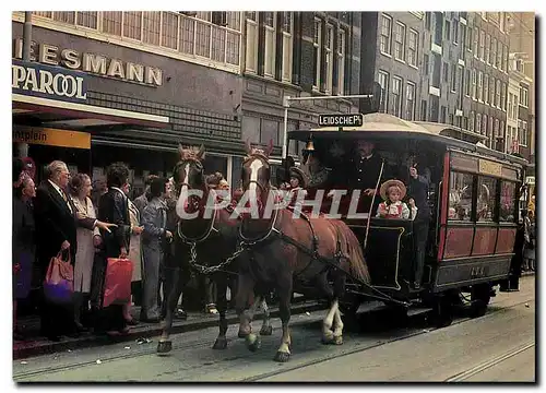 Moderne Karte Paardetram op het Rokin te Amsterdam