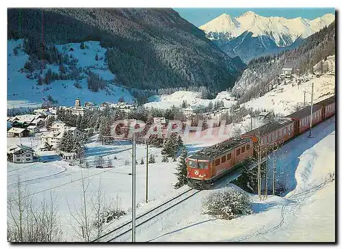 Moderne Karte Rhatische Bahn Ge 6/6 I 704 Davos