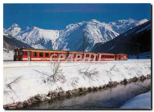 Moderne Karte Die Furka-Oberalp-Bahn im Obergoms