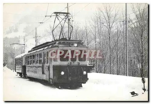 Cartes postales moderne Entr�e engare de Champery de la Bfeh 4/4 11 tirant la remorque � 2 essieux B2.22