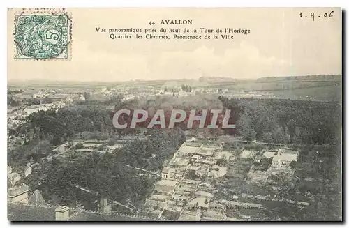 Cartes postales Avallon Vue panoramique prise du haut de la Tour de l'Horloge Quartier des Chaumes