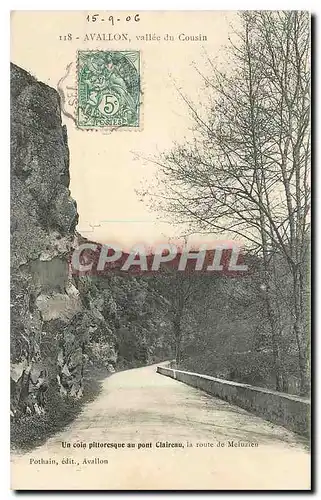 Cartes postales Avallon Vallee du Cousin Un Coin Pittoresque au pont Claireau la route de Meluzien