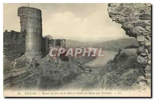 Cartes postales Vienne Ruines du Fort de la Batie et Vallee du Rhone vers Estressin