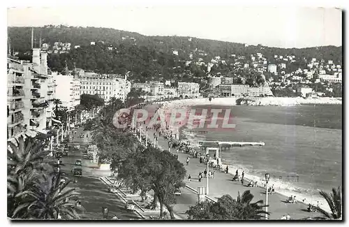 Moderne Karte Nice La Promenade des Anglais et le Mont Baron