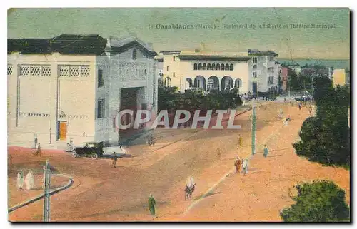 Cartes postales Casablanca Boulevard de la Liberte et Theatre Municipal