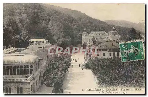 Cartes postales Bagneres de Bigorre vue sur les Thermes et le Casino