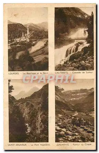 Ansichtskarte AK Souvenir des Pyrenees Lourdes Cauterets Saint Sauveur Gavarnie