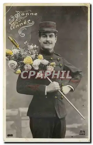Cartes postales Bonne Annee Militaria