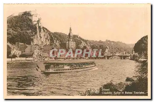 Cartes postales Dinant Citadelle Eglise et Bateau Touristes