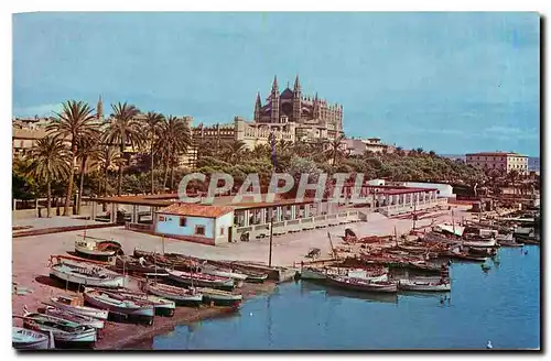 Moderne Karte Palma la Catedral y La Lonja desde la Cantina de Peseadores