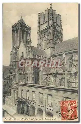 Ansichtskarte AK Caen L'Eglise Saint Jean et la Tour penchee