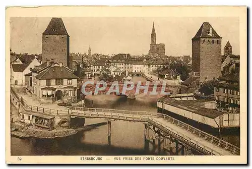 Ansichtskarte AK Strasbourg Vue prise des ponts couverts