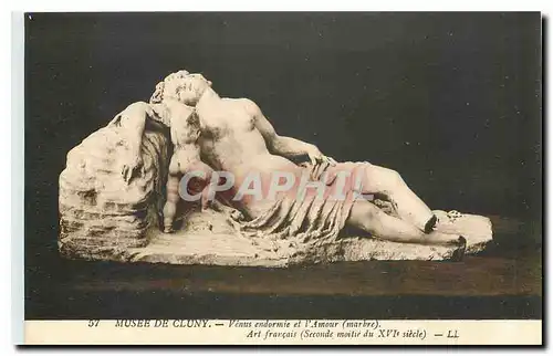 Cartes postales Musee de Cluny Venus endormei et l'Amour Marbre