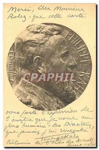 Ansichtskarte AK Philippe Kah Medaille de Felix Desruelles