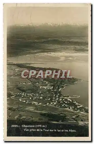 Cartes postales moderne Chaumont Vue prise de la Tour sur le lac et les Alpes