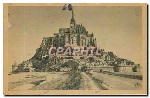 Cartes postales Mont Saint Michel Vue generale prise de la Digue