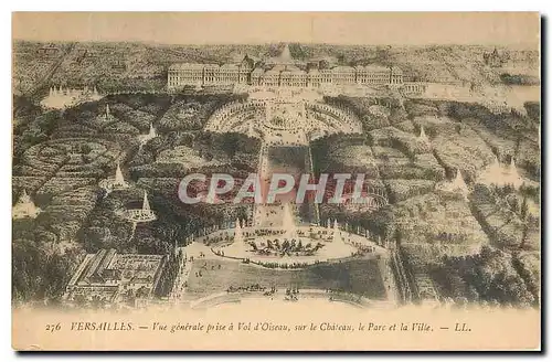 Ansichtskarte AK Versailles Vue generale prise a Vol d'Oiseau sur le Chateau le Parc et la Ville