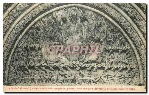 Cartes postales Moissac T et G Eglise abbatiale tympan du portail Chef d'Ceuvre inconteste de la Sculpture Roman
