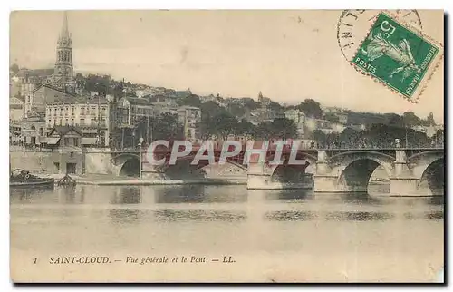 Cartes postales Saint Cloud Vue generale et le Pont