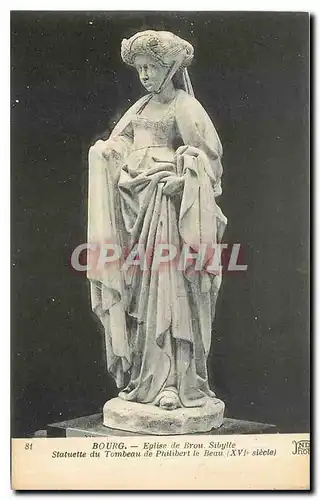 Ansichtskarte AK Bourg Eglise de Brou Sibylle Statuette du Tombeau de Philibert le beau