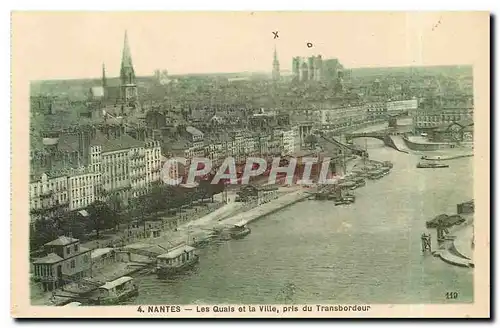 Cartes postales Nantes Les Quais et la Ville pris du Transbordeur