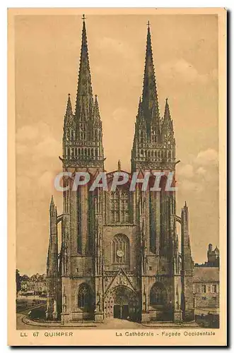 Cartes postales Quimper La Cathedrale Facade Occindentale