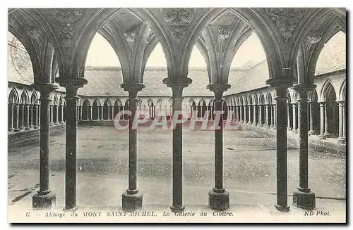 Cartes postales Abbaye du Mont Saint Michel La Galerie du Cloitre