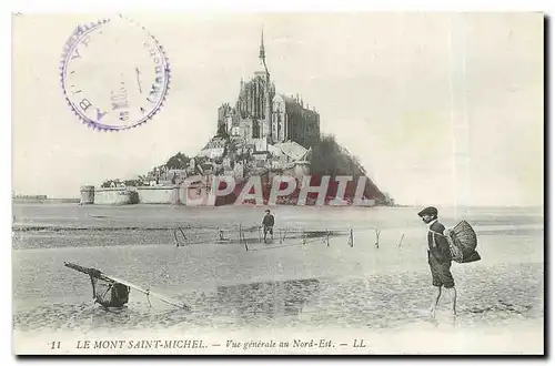 Ansichtskarte AK Le Mont Saint Michel Vue generale au Nord Est Peche Pecheur