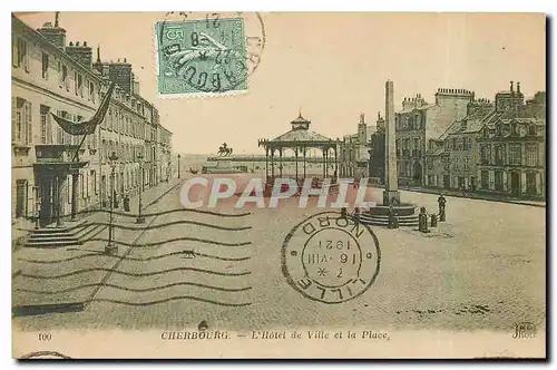 Cartes postales Cherbourg L'Hotel de Ville et la Place