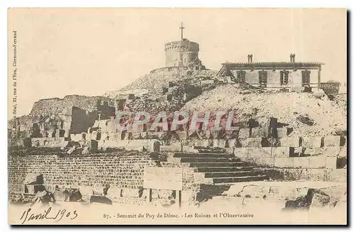 Cartes postales Sommet du Puy de Dome Les Ruines et l'Observatoire