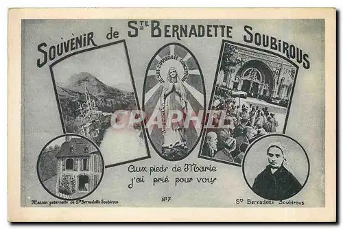 Ansichtskarte AK Souvenir de Ste Bernadette Soubirous Aux pieds de Marie j'ai prie pour vous