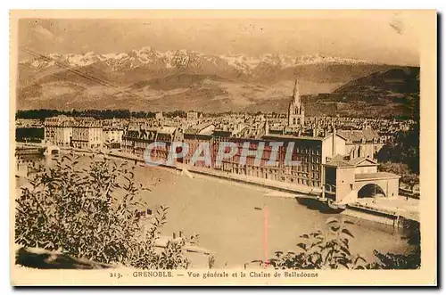 Cartes postales Grenoble Vue generale et la Chaine de Belledonne