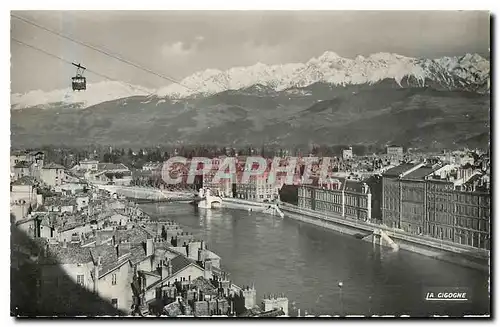 Moderne Karte Grenoble Isere L'Isere Le Teleferique et la Chaine de Belledonne
