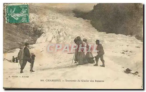 Cartes postales Chamonix Traversee du Glacier des Bossons