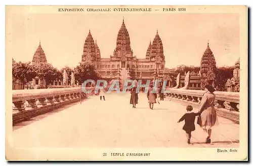 Cartes postales Exposition Coloniale Internationale Paris Temple d'Angkor Vat