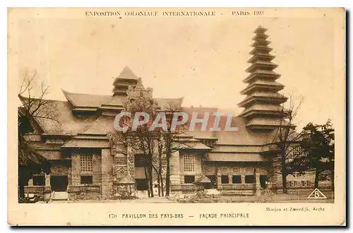 Ansichtskarte AK Exposition Coloniale Internationale Paris Pavillon des Pays Bas Facade Principale