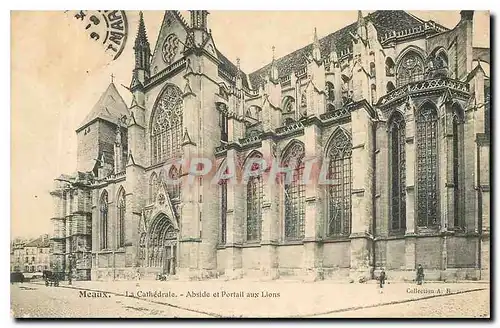 Ansichtskarte AK Meaux La Cathedrale Abside et Portail aux Lions