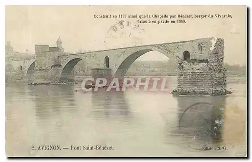 Cartes postales Avignon Pont Saint Benezet