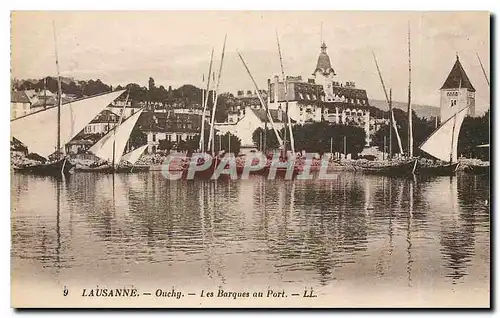 Ansichtskarte AK Lausanne Ouchy Les Barques au Port Bateaux