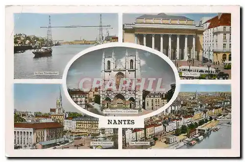 Cartes postales moderne Nantes Le pont transbordeur Place Graslin Place du commerce Vue panoramique