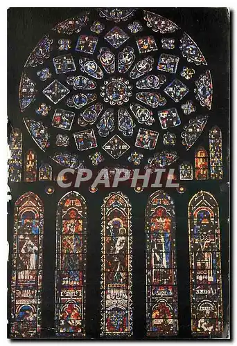 Cartes postales moderne Cathedrale de Chartres Rose Nord