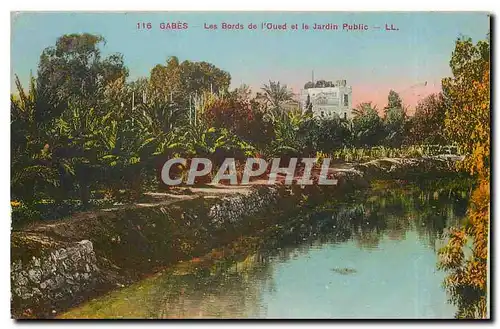 Cartes postales Gabes Les Bords de l'Oued et le Jardin Public