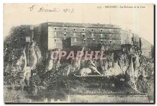 Cartes postales Belfort Le Chateaux et le Lion