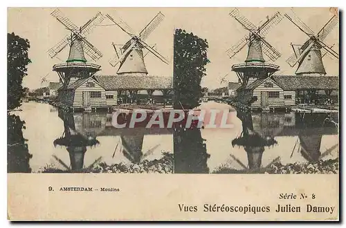 Cartes postales Amsterdam Vues Stereoscopiques Julien Damoy Moulins a vent