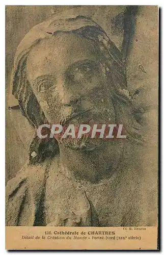 Cartes postales Cathedrale de Chartres Detail de la Creation du Monde Portail Nord