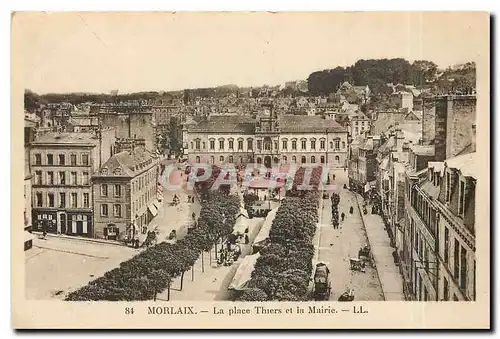 Cartes postales Morlaix La place Thiers et la Mairie