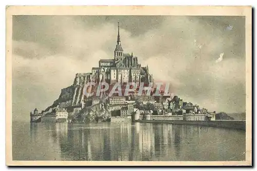 Cartes postales Le Mont Saint Michel Vue generale face sud a maree haute