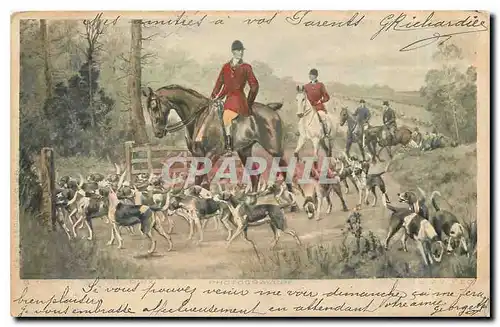 Cartes postales Chasse Chiens